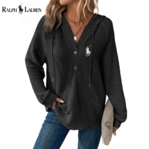 RL® Waffelstrick Henley Kapuzenpullover