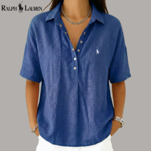 RL® Resort Linen Snap Collar Blouse